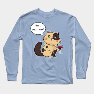 Cat with wine Long Sleeve T-Shirt